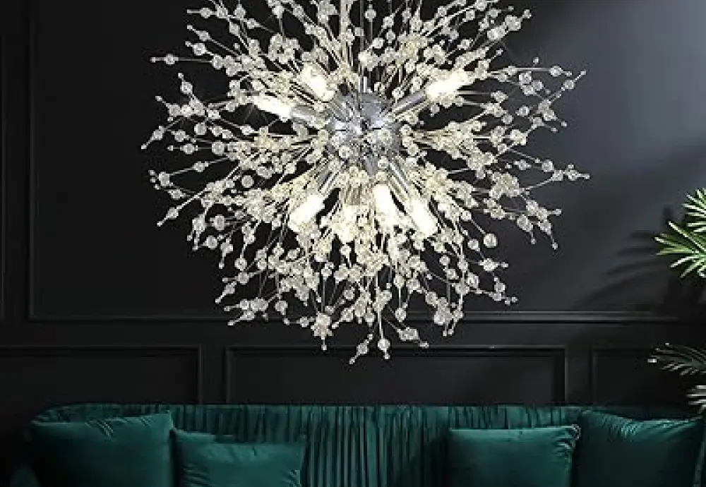 crystal globe chandelier light